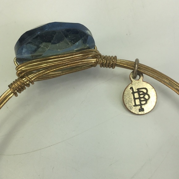 Bourbon & Boweties Gold Wire Blue Crystal Bracelet - Picture 3 of 4
